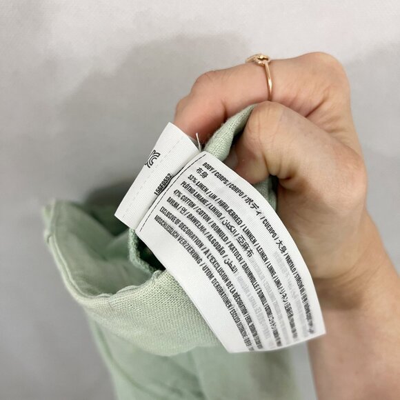 Abercrombie & Fitch Green High Rise Pleat Front Wide Leg Linen Pants Size XS - Picture 5 of 8